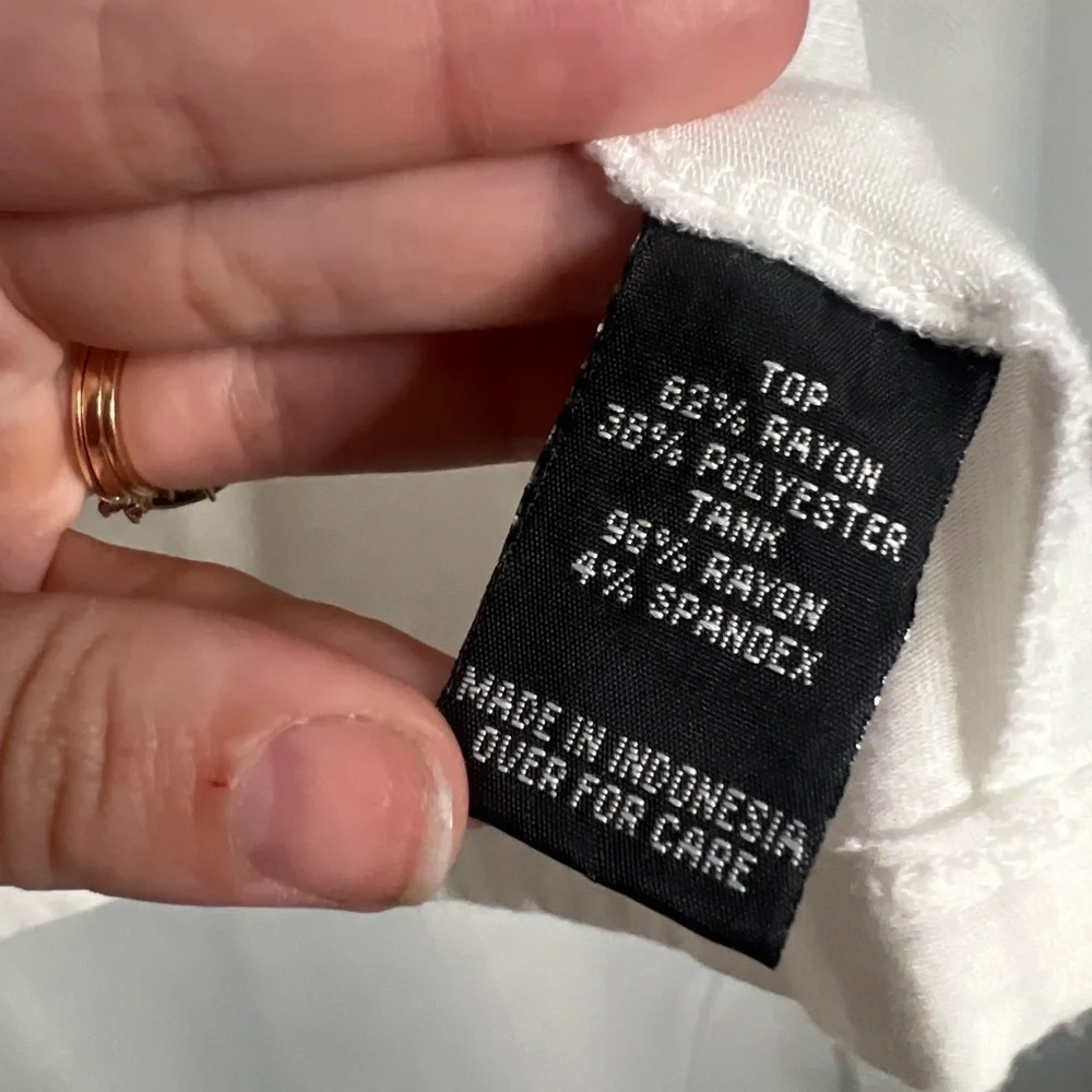 ALYX White Asymmetrical Layered Sleeveless Blouse XXL - Picture 7 of 9